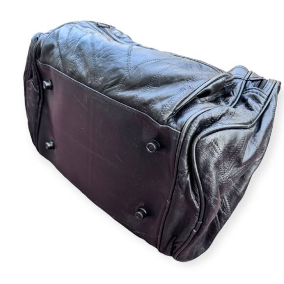 ❌SOLD❌ Leather Travel Weekender Duffle Bag in Black. - Picture 3 of 10